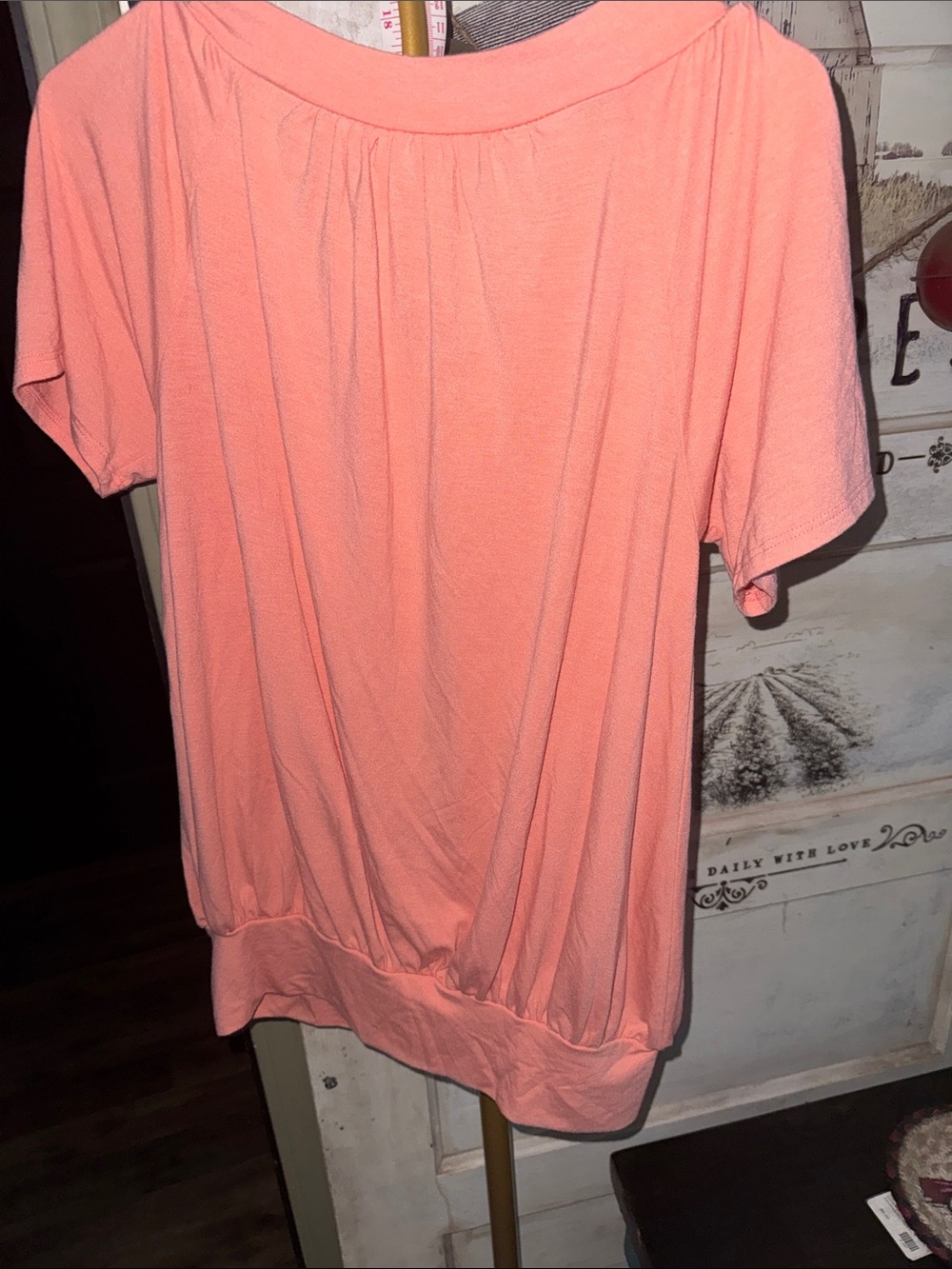 Zenana Outfitters Coral V-Neck Short Sleeve Tunic - Picture 5 of 5